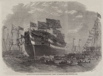 Lancement du navire de ligne à vis Anson à Woolwich - Edwin Weedon